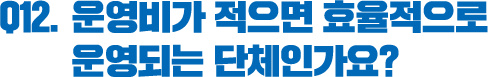 Q12. 운영비가 적으면 효율적으로 운영되는 단체인가요?